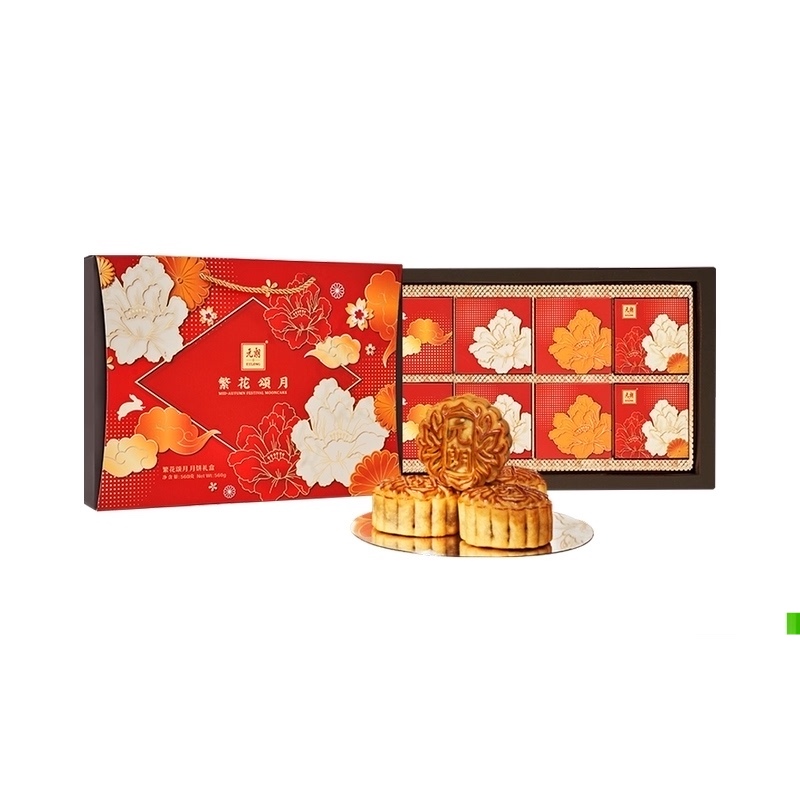 WING WAH 元朗榮華 繁華頌月廣式月餅禮盒 8餅4味 560g包裝禮盒產品包裝創意設計欣賞(圖1)
