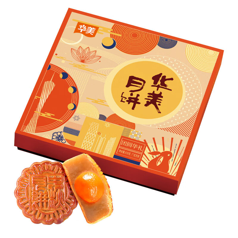Huamei 華美 團(tuán)圓華禮中秋月餅禮盒 830g包裝禮盒產(chǎn)品包裝創(chuàng)意設(shè)計(jì)欣賞(圖1)