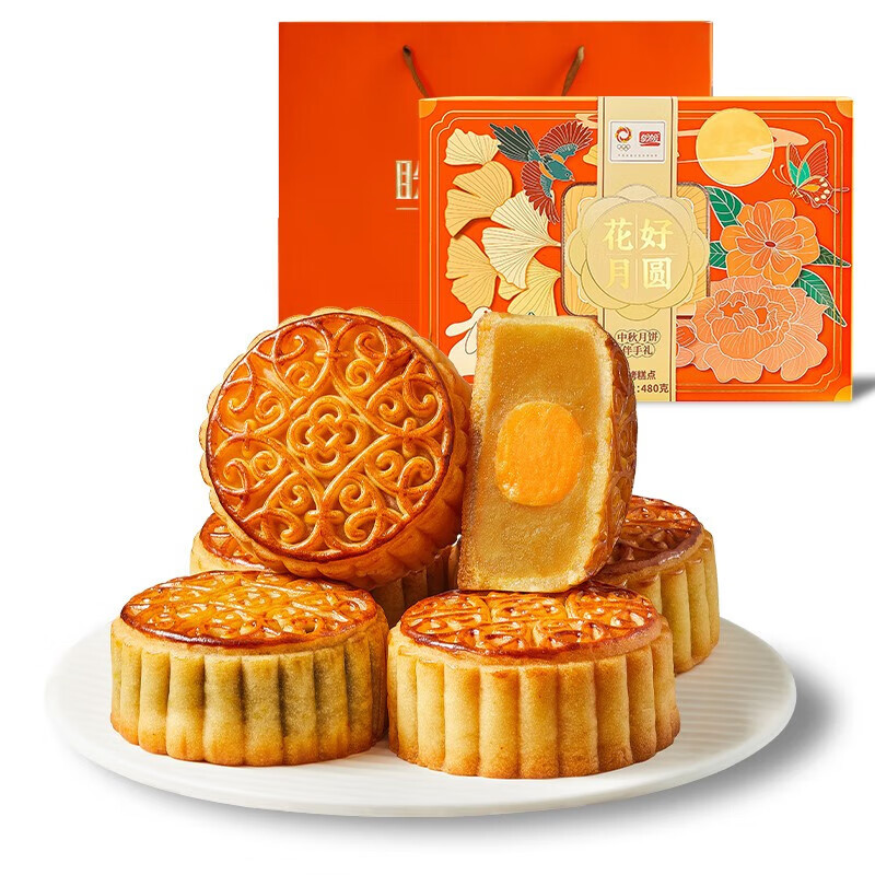 PANPAN FOODS 盼盼 花好月圓禮盒 水果多口味 480g 6枚裝包裝禮盒產品包裝創意設計欣賞(圖1)