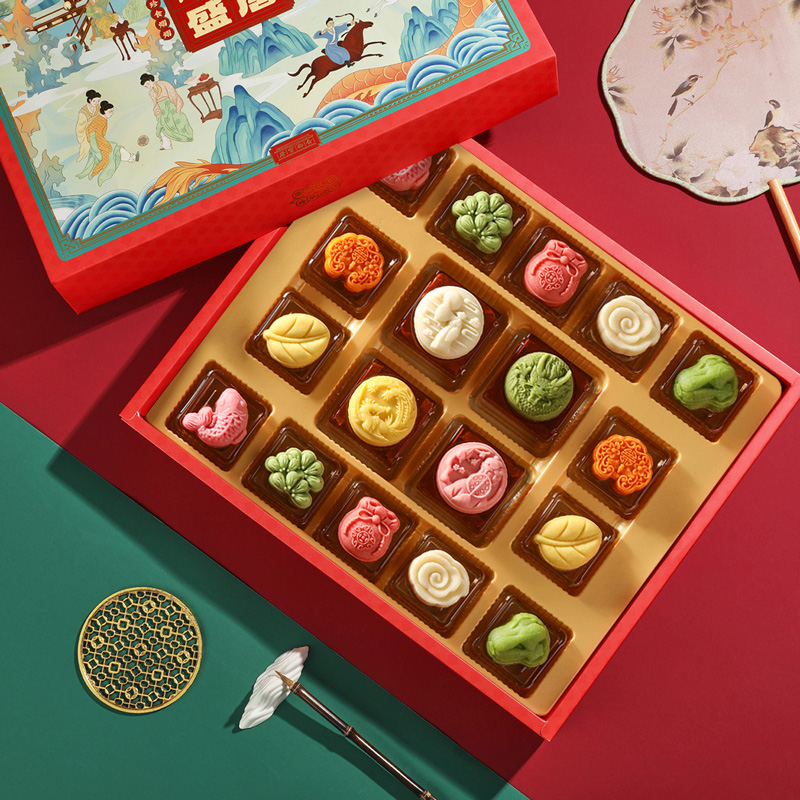 HUANG JIA SHANG SHI JU 皇家尚食局 唐風御點月餅禮盒 620g包裝禮盒產品包裝創意設計欣賞(圖2)