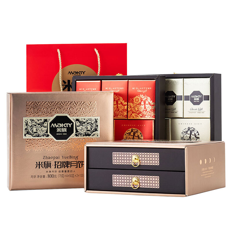 MaKY 米旗 招牌月餅 廣式月餅 10餅6味 800g包裝禮盒產(chǎn)品包裝創(chuàng)意設(shè)計(jì)欣賞(圖1)