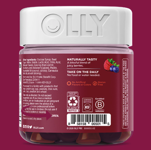 OLLY 維她秘密罐 多汁漿果味 70粒保健產品包裝創意設計欣賞(圖5)