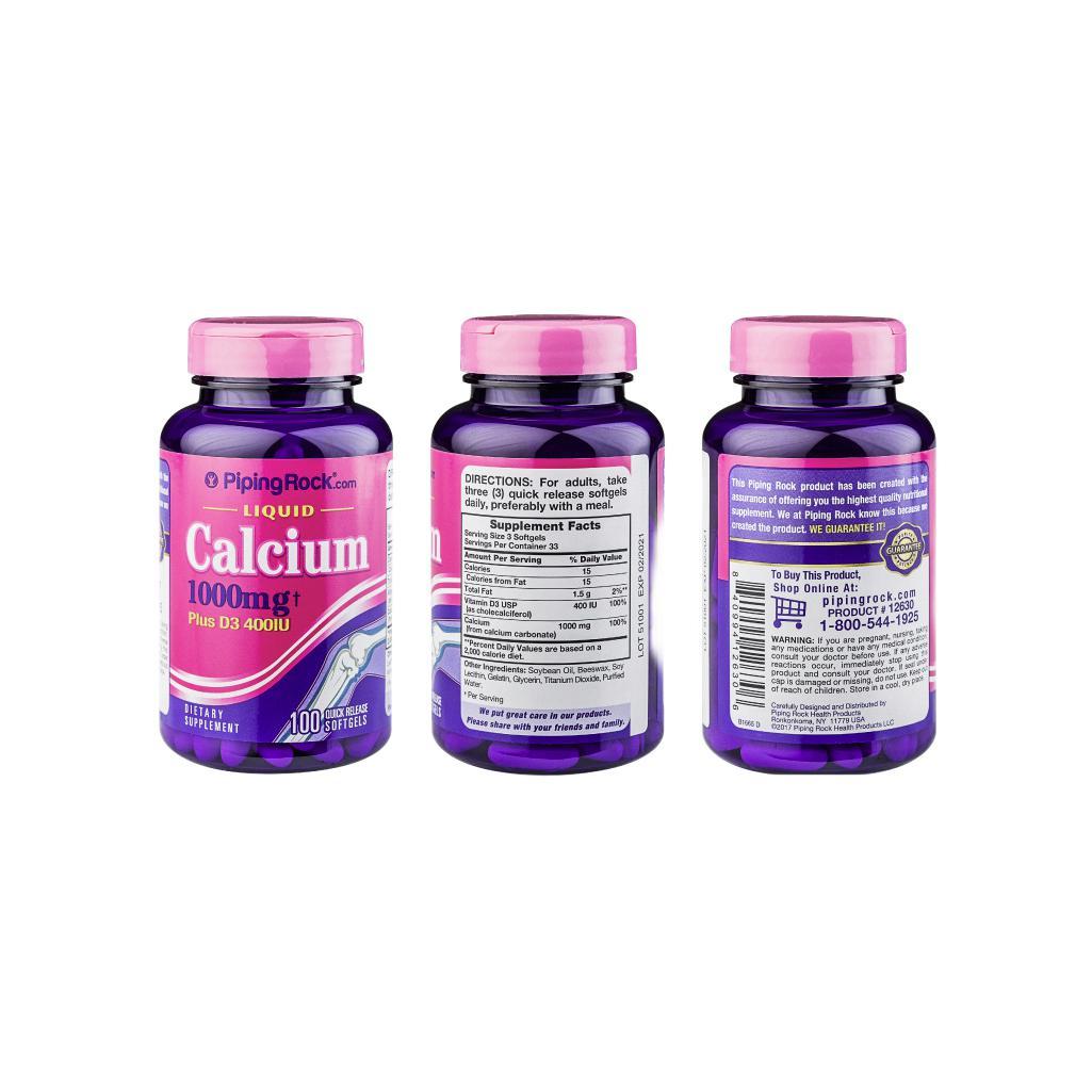 PipingRock 樸諾 液體鈣 100粒保健產(chǎn)品包裝創(chuàng)意設計欣賞(圖4)