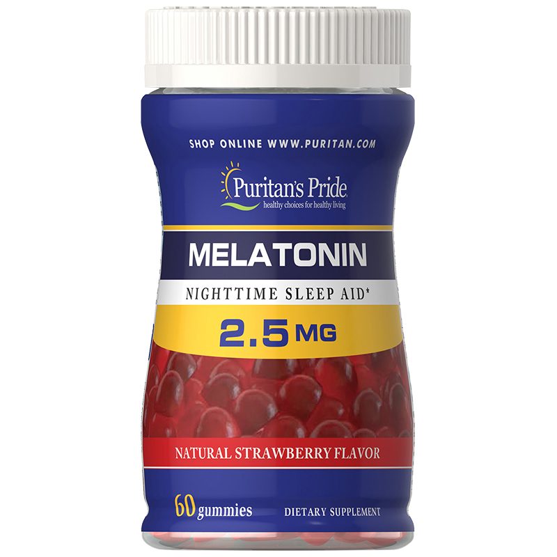 Puritans Pride 普麗普萊 褪黑素軟糖 草莓味 60粒*2瓶保健產品包裝創意設計欣賞(圖1)