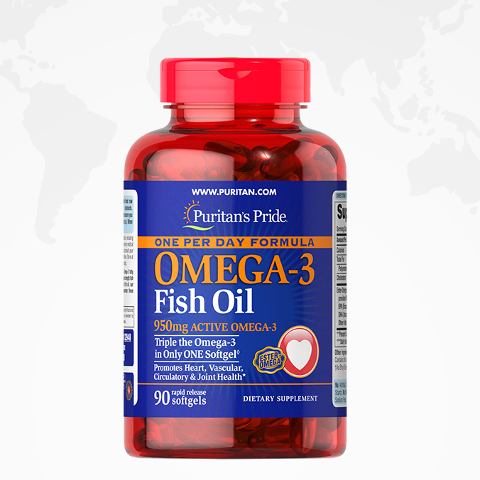 Puritans Pride 普麗普萊 950mg 深海魚油軟膠囊 90粒保健產品包裝創意設計欣賞(圖4)