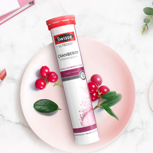 Swisse 斯維詩 蔓越莓泡騰片 20片*4支保健產品包裝創意設計欣賞(圖5)