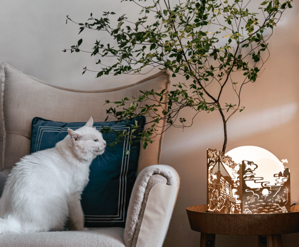 長安東市 “扶搖攬月”中秋禮盒（月餅+茶餅+香氛夜燈）包裝禮盒產品包裝創意設計欣賞(圖1)