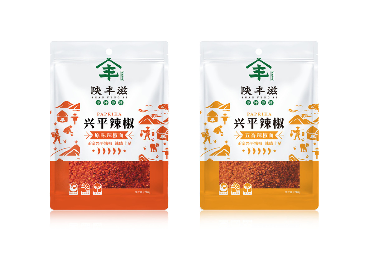 五香辣椒面包裝袋設(shè)計(jì)欣賞(圖1)