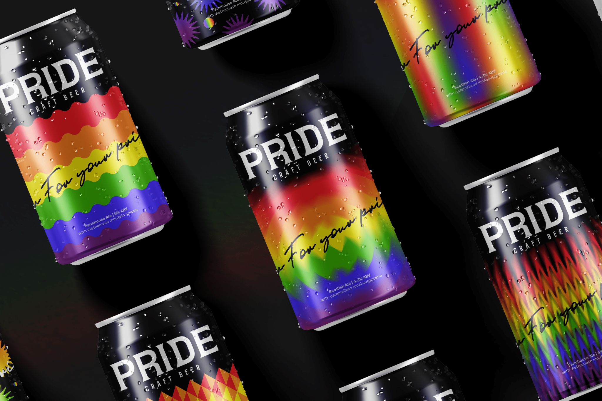 六種不同色調的灌裝啤酒包裝設計(圖1) 六種不同色調的灌裝啤酒包裝設計(圖1)