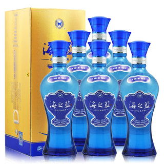 創(chuàng)意酒包裝設(shè)計洋河海之藍(lán)藍(lán)色經(jīng)典綿柔型白酒瓶整箱裝產(chǎn)品包裝設(shè)計欣賞(圖2)