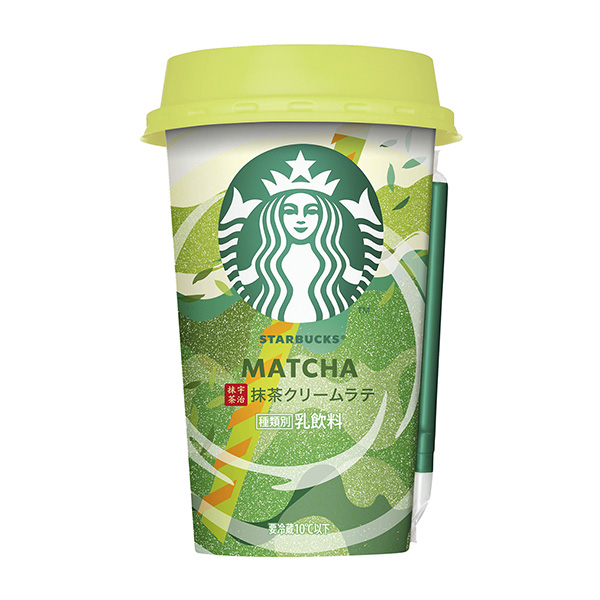 包裝設計公司推薦星巴克抹茶奶油拿鐵三得利食品國際乳相關飲料包裝設計(圖1)