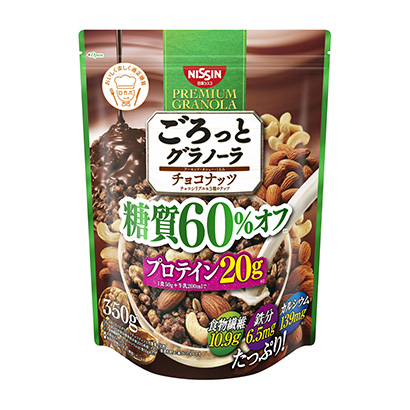 咕嚕咕嚕糖質巧克力椰子日清思科面包麥片類包裝設計(圖1)