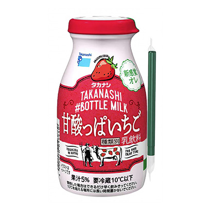 高田梨瓶牛奶酸甜草莓高田梨乳業乳相關飲料包裝設計(圖1)