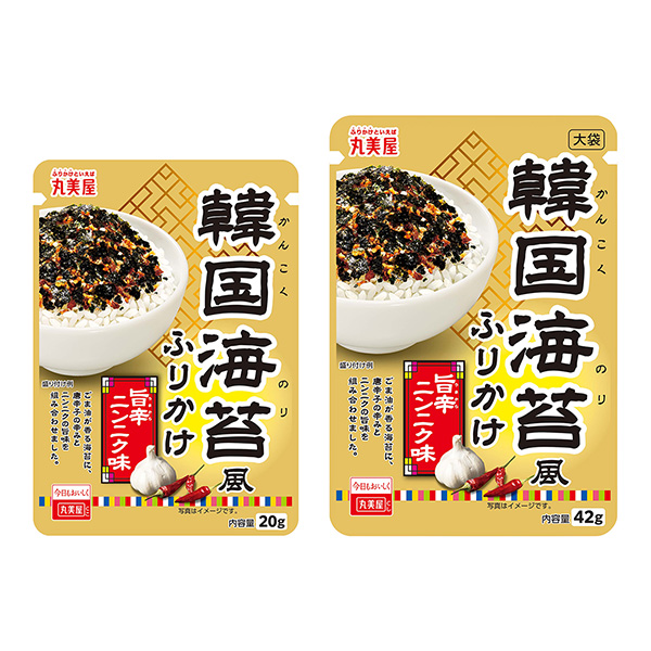 韓國海苔風撒旨辛大蒜味丸美屋食品工業食品飲料包裝設計(圖1)